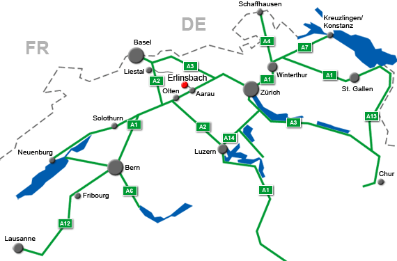 Zufahrtsplan Gemeinden Erlinsbach SO/AG